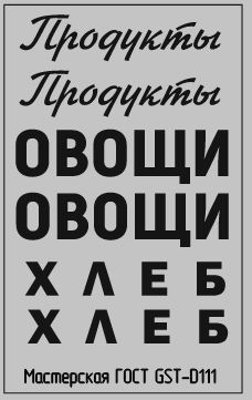 Набор декалей Надписи ПРОДУКТЫ вариант 3