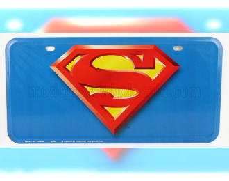 ACCESSORIES Funny Metal Plate - Superman Logo, Blue Red