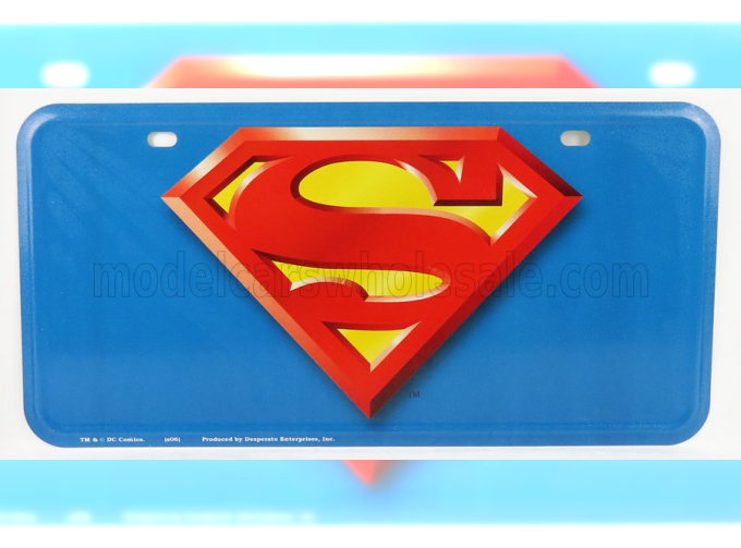 ACCESSORIES Funny Metal Plate - Superman Logo, Blue Red