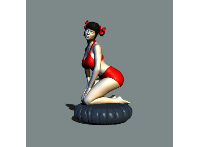Фигура Девушка на пуфе 2, окрашенная