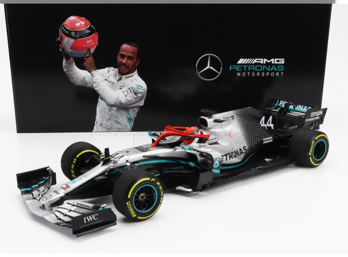 MERCEDES GP F1 W10 Eq Power+ Team Amg Petronas Motorsport №44 World Champion Winner Monaco Gp (2019) Lewis Hamilton, Silver Black