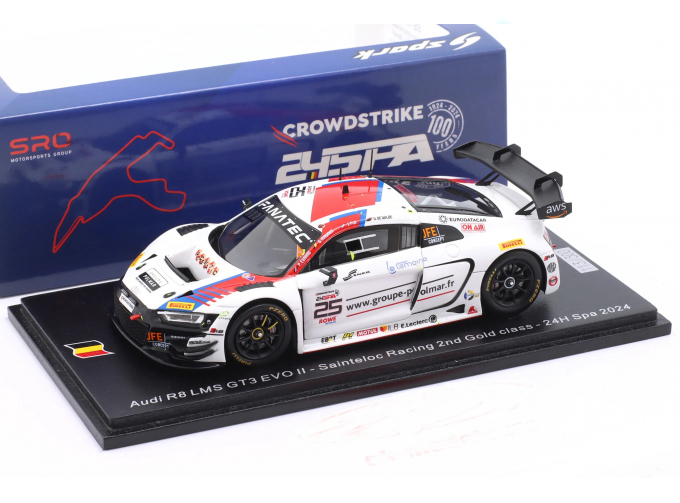 AUDI R8 LMS Evo II 2nd Gold Cup 24h Spa Paul Evrard, Ugo De Wilde, Jim Pla, Gilles Magnus (2024)
