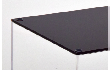 Стеллаж ACRYL-VITRINE Bodenplatte schwarz Hochglanz stackable, Maße: Länge 35,5cm, Tiefe 15cm, Höhe 15cm
