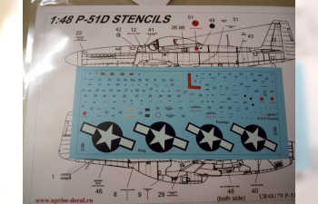 Декаль для P-51D Mustang, тех. надписи