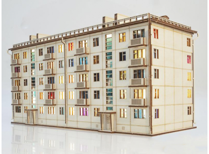 Сборная модель Хрущёвка пятиэтажный дом