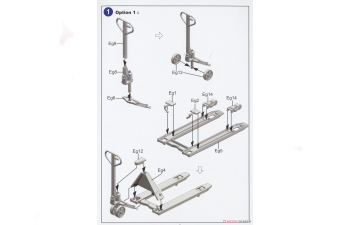 Сборная модель 5t Pallet truck & Wooden Pallet