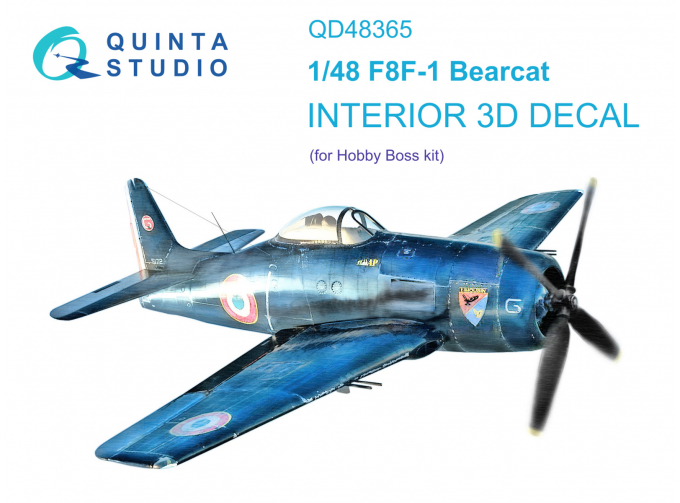 3D Декаль интерьера кабины F8F-1 Bearcat (Hobby Boss)