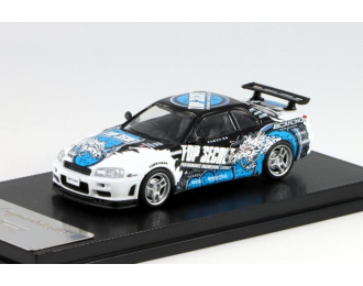 NISSAN Skyline GT-R R34 V-Spec Top Secaet, blue/white/black