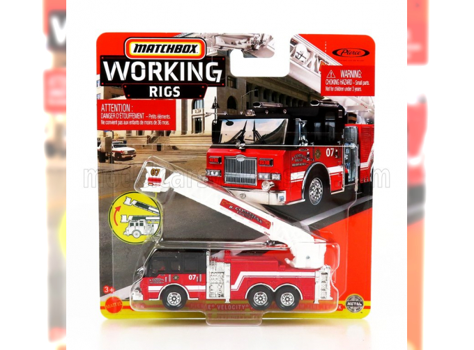 TRUCK Pierce Velocity Aerial Platform Fire Truck - Ladder - Fire Engine, Red Black White