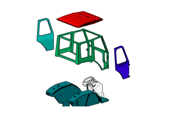 Сборная модель Трактор ЮМЗ-6Л фото версия с задней стенкой для экскаватора
