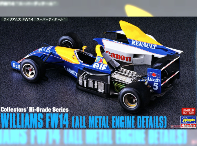 Сборная модель WILLIAMS F1 Fw14b Renault N5 World Champion Season 1992 Nigel Mansell - All Metal Engine Datails, /