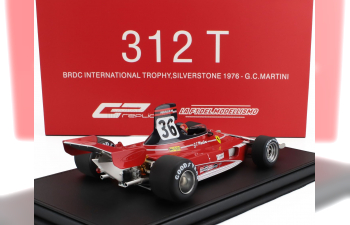 FERRARI F1 312t Team Everest N 36 Brdc International Trophy Silverstone (with Pilot Figure) (1976) Giancarlo Martini - Con Vetrina - With Showcase, Red