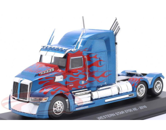 WESTERN STAR 5700 EX седельный тягач (2016), синий металлик с красным декором в виде пламени