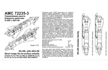 Набор для доработки Советская / российская ракета класса воздух-поверхность Х-29Л с пилоном АКУ-58 (NATO AS-14 Kedge A)