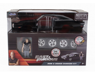 Сборная модель DODGE Dom's Dodge Charger R/t (1970) - With Figure Dominic Toretto - Fast & Furious, Matt Black