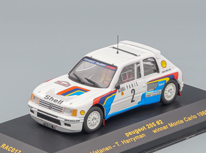 PEUGEOT 205 Turbo 16 #2 Winner Rally Monte Carlo 1986 A.VATANEN-T.HARYMAN 