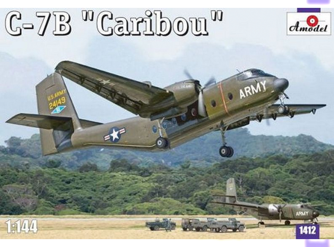 Сборная модель Американский военно-транспортный самолет C-7B  Caribou (DHC-4)
