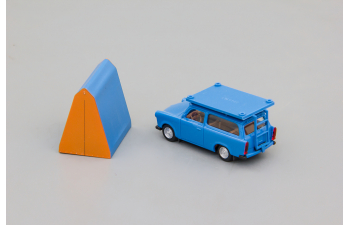 TRABANT 601 Universal Uni blue combined with Roof Tent Roof Top Tent