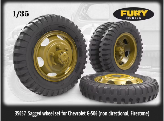 Sagged wheel set for Chevrolet G-506 (non directional, Firestone)