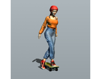 Фигурка Скейтерша 6, окрашенная