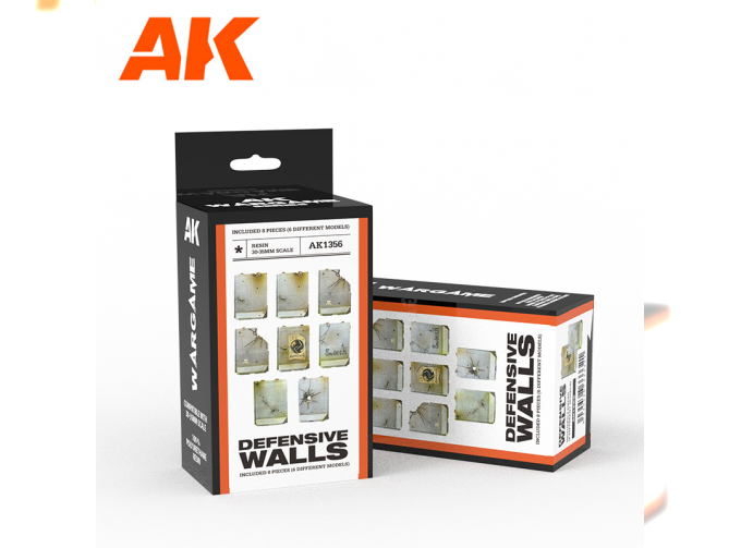 DEFENSIVE WALLS SET WARGAME (RESIN 30-35MM)