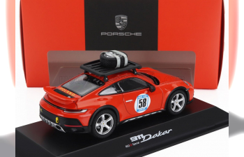 PORSCHE 911 992 №58 Rally Dakar Special With Pack Roof (2023), Blood Orange