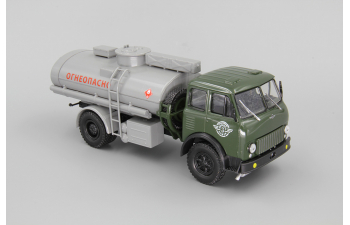 (Уценка!) МАЗ АЦ-8 Топливозаправщик "Огнеопасно", зеленый / серый