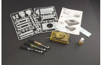 Сборная модельTANK Tiger Ausf. E Sd.kfz. Military With 3 Acrylic Brush Markers 1945