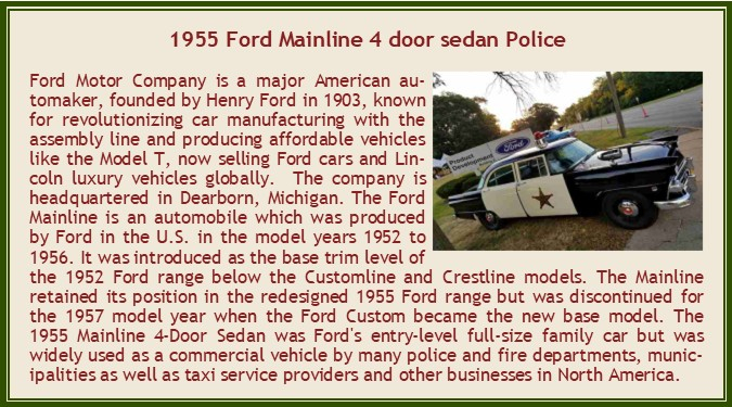 FORD Mainline 4х дверный седан полицейская (1955)