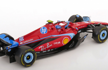 FERRARI F1 Sf-24 Team Scuderia Ferrari №55 5th Miami Gp (2024) Carlos Sainz, Red Black Light Blue