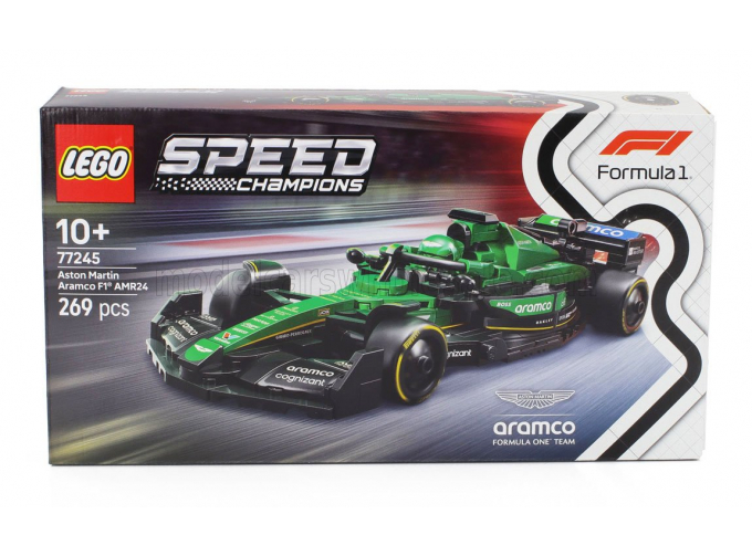 ASTON MARTIN Lego Speed Champion - F1 Amr24 Team Aramco Cognizant Season 2024 - 269 Pezzi - 269 Pcs, Green Black