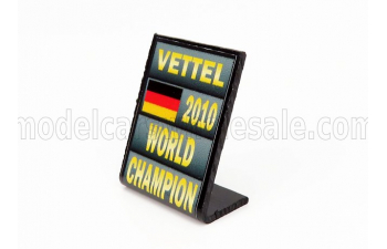 ACCESSORIES F1 World Champion Plate Pit Board - Red Bull Rb5 Red Bull №5 Season (2010) Sebastian Vettel, Grey Black Yellow