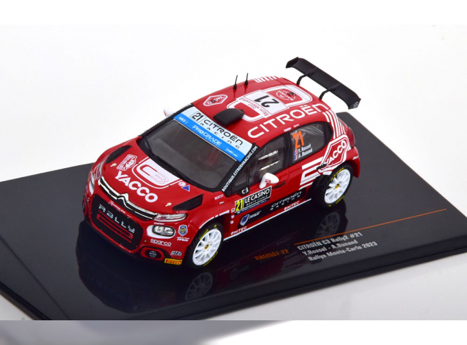 CITROEN C3 Rally2 №21 Rally Montecarlo (2023) Y.Rossel - A.Dunand, Red White