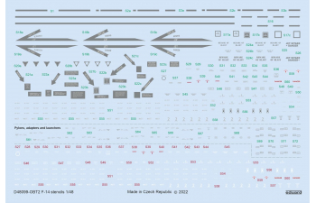 Декаль F-14 тех. надписи