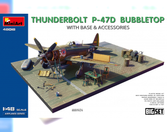 Сборная модель P-47d-30 Thunderbolt Bubbletop Airplane Military With Base & Accessories 1942