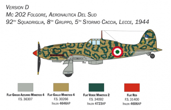 Сборная модель MACCHI Mc.202 Folgore Airplane Military 1943