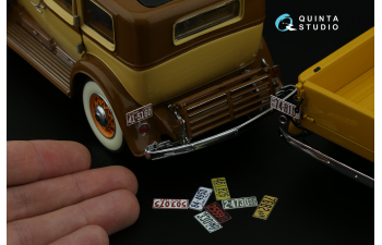 3D Декаль Автомобильные номера США, средний запад, 1910-1940 (для всех моделей) (на метал. основании)