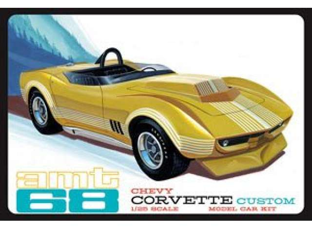 Сборная модель Chevrolet Corvette Custom, plastic modelkit, gold 1968