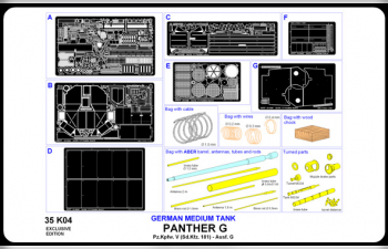 35 K04 Полный набор фототравления для Panther, Ausf.G