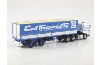 VOLVO F12 с полуприцепом Fruehauf Savoyarde Совтрансавто, белый / синий
