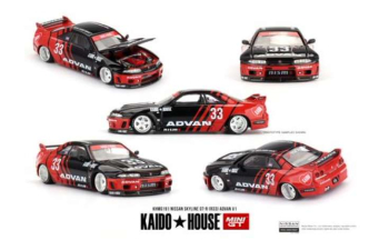 NISSAN Skyline GT-R (R33) Kaido Works *ADVAN*, red / black
