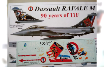 Декаль Rafale M 90 years of 11F, 48 scale, no stencils