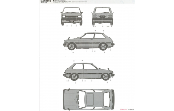 Сборная модель Toyota Starlet KP61 S (3 Door) Middle Version (1980) Historic Car Series 63