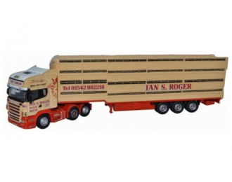 SCANIA R580 Houghton Parkhouse Livestock Transporter Ian S R, beige/orange