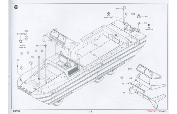 Сборная модель aмериканский автомобиль GMC DUKW-353 с прицепом WTCT-6