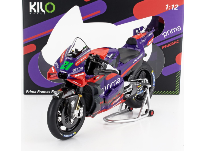 DUCATI Desmosedici Gp24 Team Pramac Racing №21 Motogp Season (2024) Franco Morbidelli, Purple Red Black