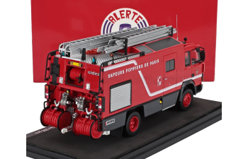 IVECO FIAT 135-17 Tanker Truck Sides Fe10 Bspp Sapeurs Pompiers De Paris (1986), Red Grey
