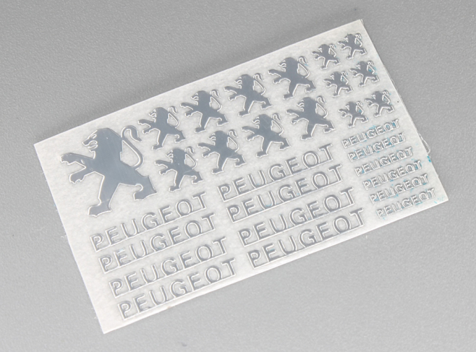 Наклейка объёмная металлизированная логотипы Peugeot