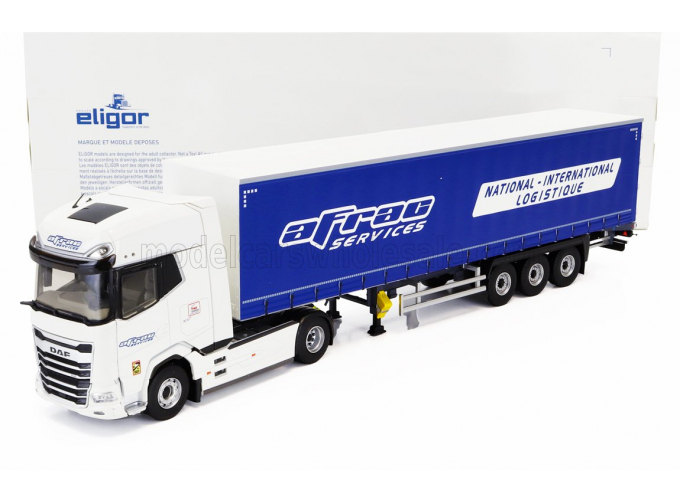 DAF Xg+ Truck Telonato Afrac Service Transports (2023), White Blue