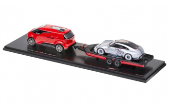 PORSCHE Set 2x Vision Racing Service Van + 357 2023 - 75th Anniversary Porsche Sports Car (1948-2023), Red